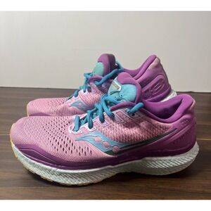 Saucony Triumph 18 Women's Running Shoes Pink Purple Blue Size‎ 8.5 S10595-26